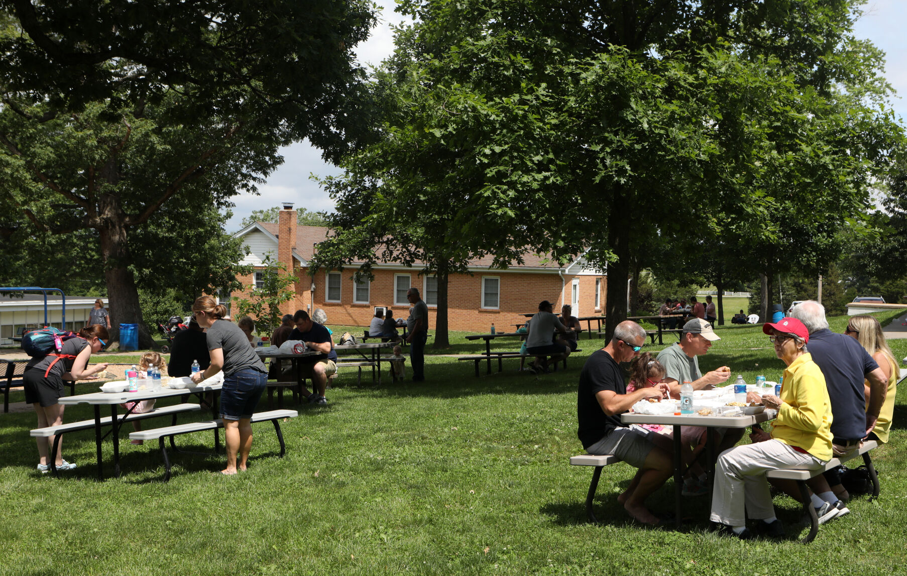 Guest eat lunch at St. Gertrude Parish
